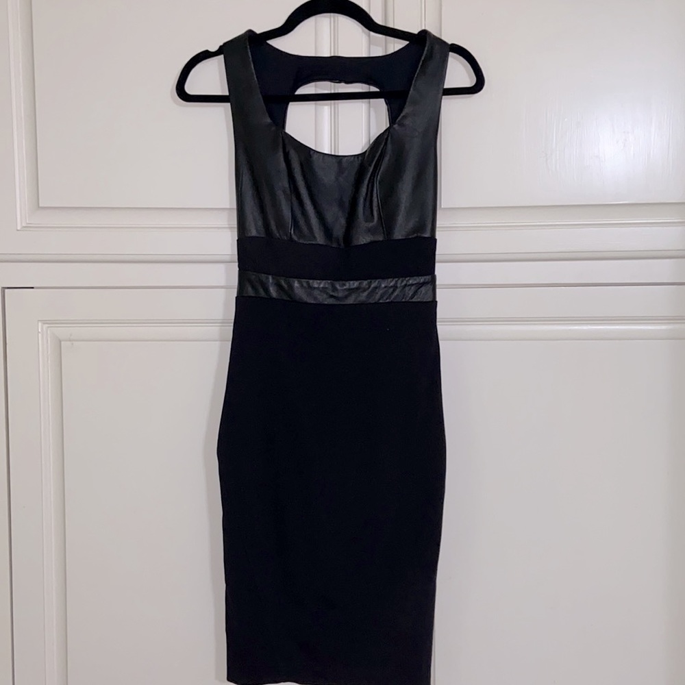 La Pina by David Helmani black dress with leather detail